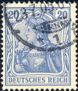 20 Pfennig ohne Wasserzeichen Farbe  grauultramarin